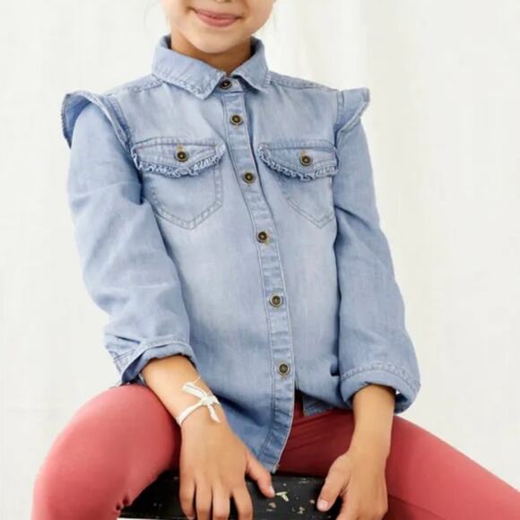 Matilda Jane size 4 Lyle’s Button Down Denim Shirt - Picture 1 of 10